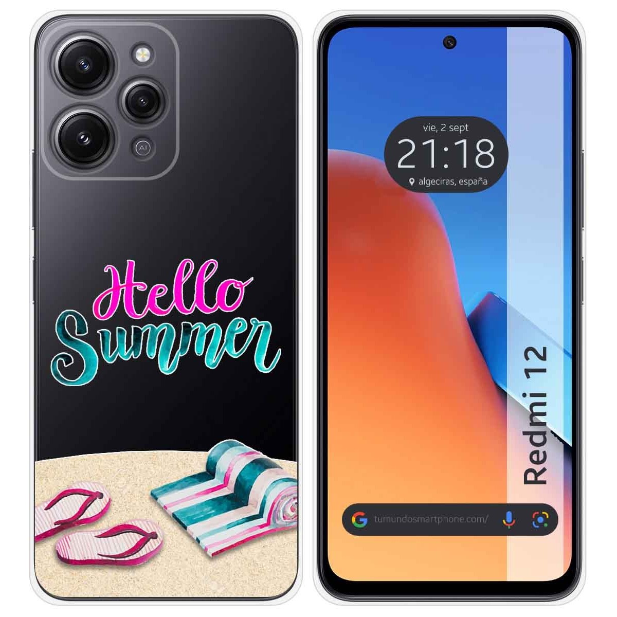 Funda Silicona Transparente compatible con Xiaomi Redmi 12 diseño Summer Dibujos