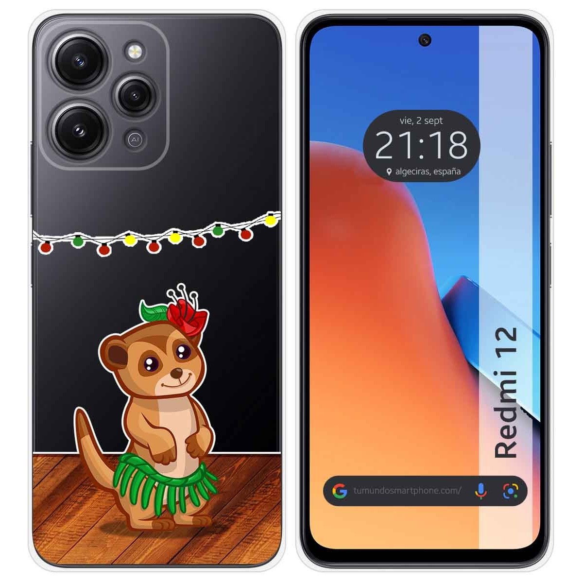 Funda Silicona Transparente compatible con Xiaomi Redmi 12 diseño Suricata Dibujos