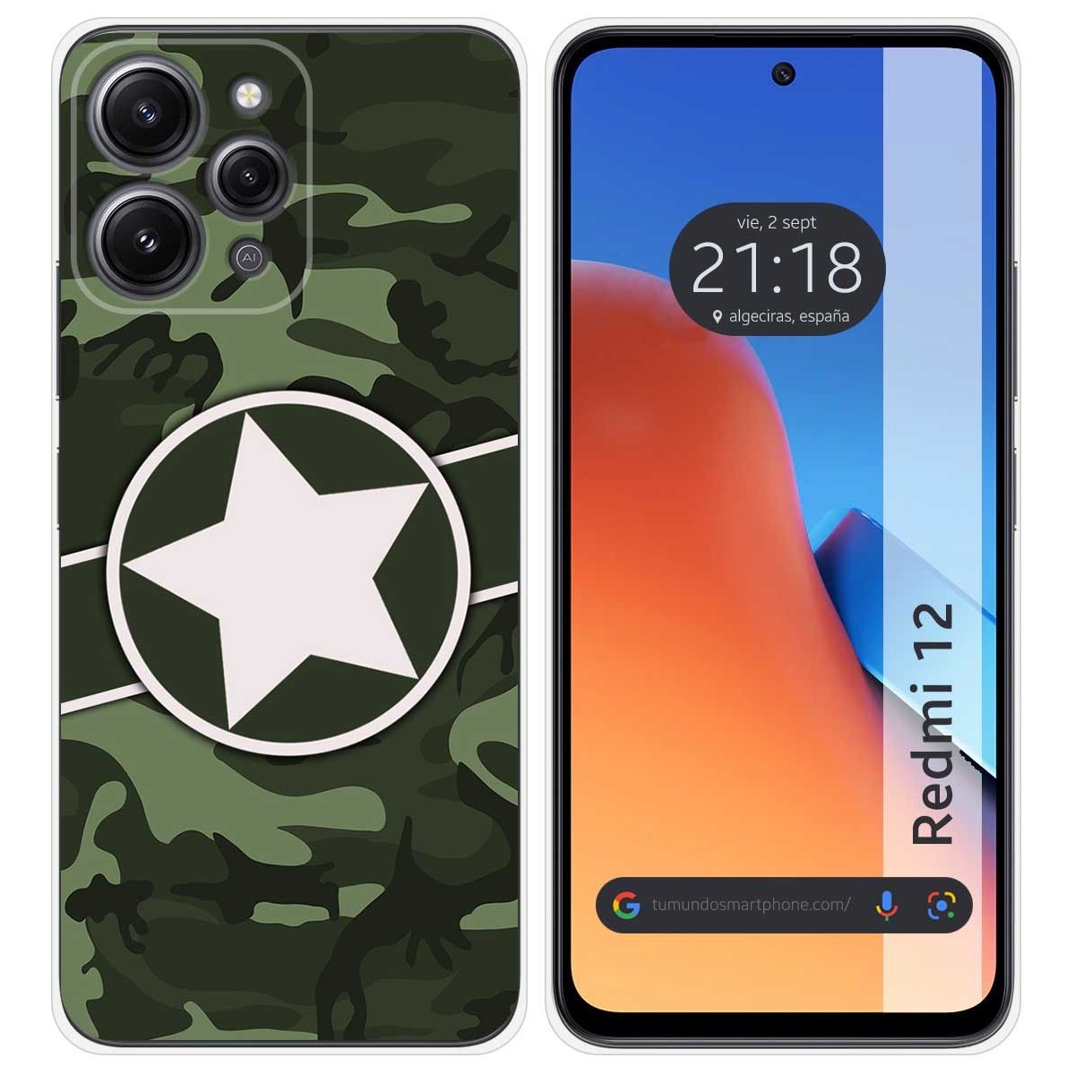 Funda Silicona compatible con Xiaomi Redmi 12 diseño Camuflaje 01 Dibujos