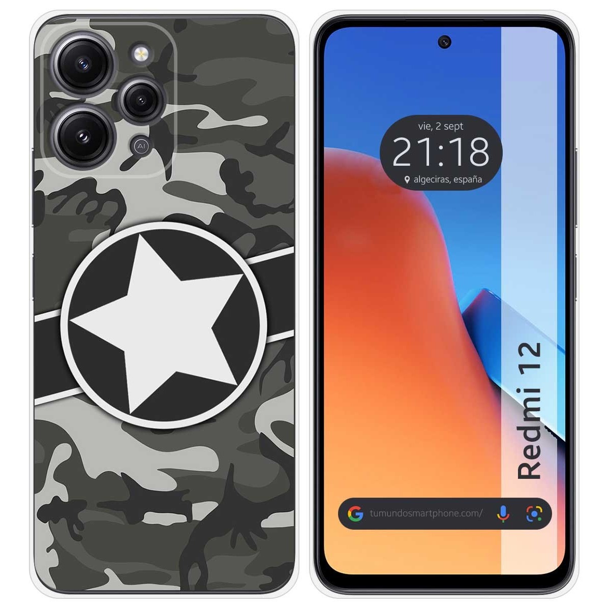 Funda Silicona compatible con Xiaomi Redmi 12 diseño Camuflaje 02 Dibujos