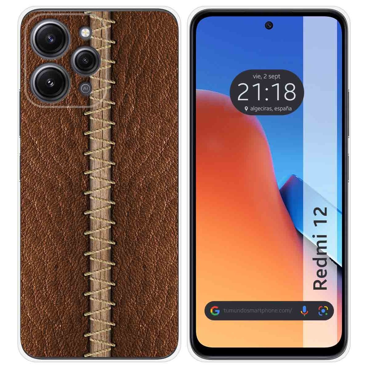 Funda Silicona compatible con Xiaomi Redmi 12 diseño Cuero 01 Dibujos