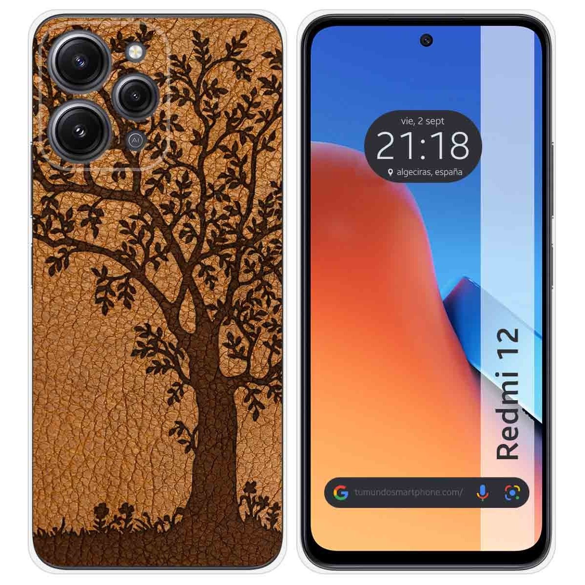 Funda Silicona compatible con Xiaomi Redmi 12 diseño Cuero 03 Dibujos
