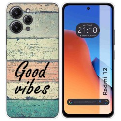 Funda Silicona compatible con Xiaomi Redmi 12 diseño Madera 01 Dibujos