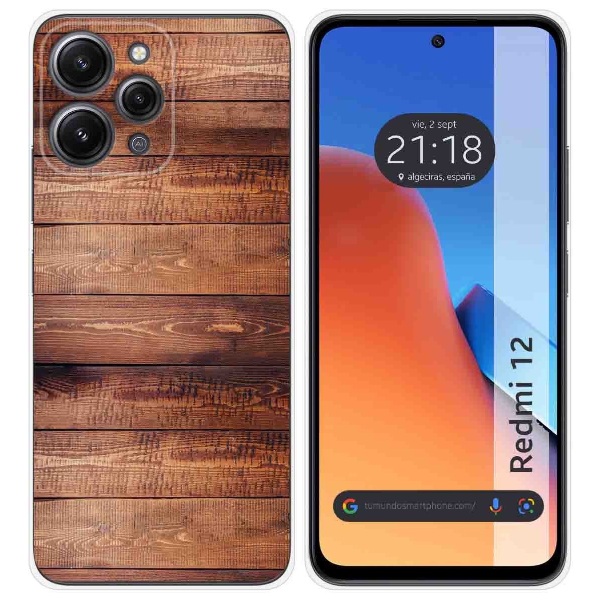 Funda Silicona compatible con Xiaomi Redmi 12 diseño Madera 02 Dibujos