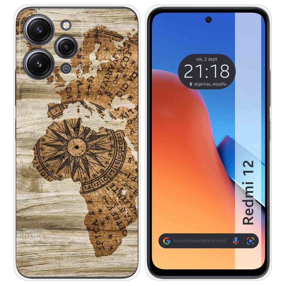 Funda Silicona compatible con Xiaomi Redmi 12 diseño Madera 07 Dibujos