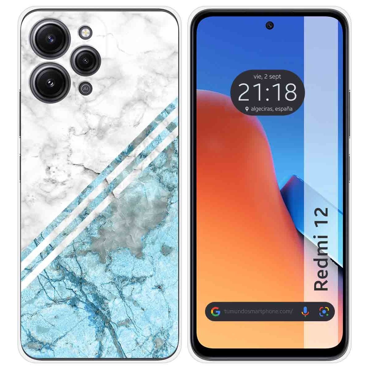 Funda Silicona compatible con Xiaomi Redmi 12 diseño Mármol 02 Dibujos