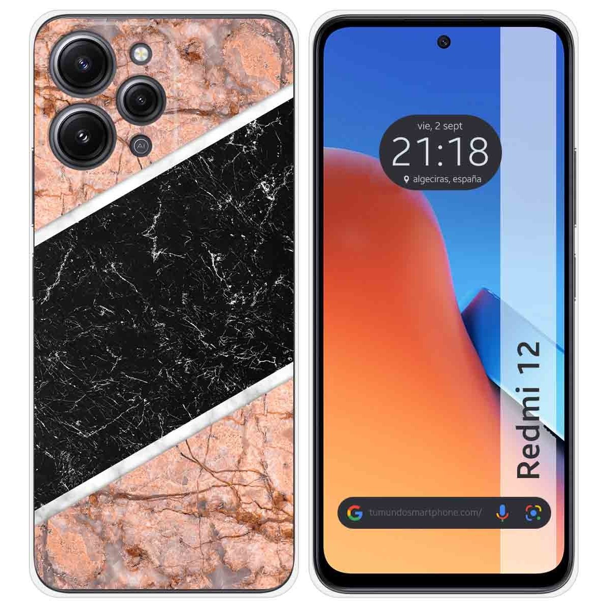 Funda Silicona compatible con Xiaomi Redmi 12 diseño Mármol 07 Dibujos