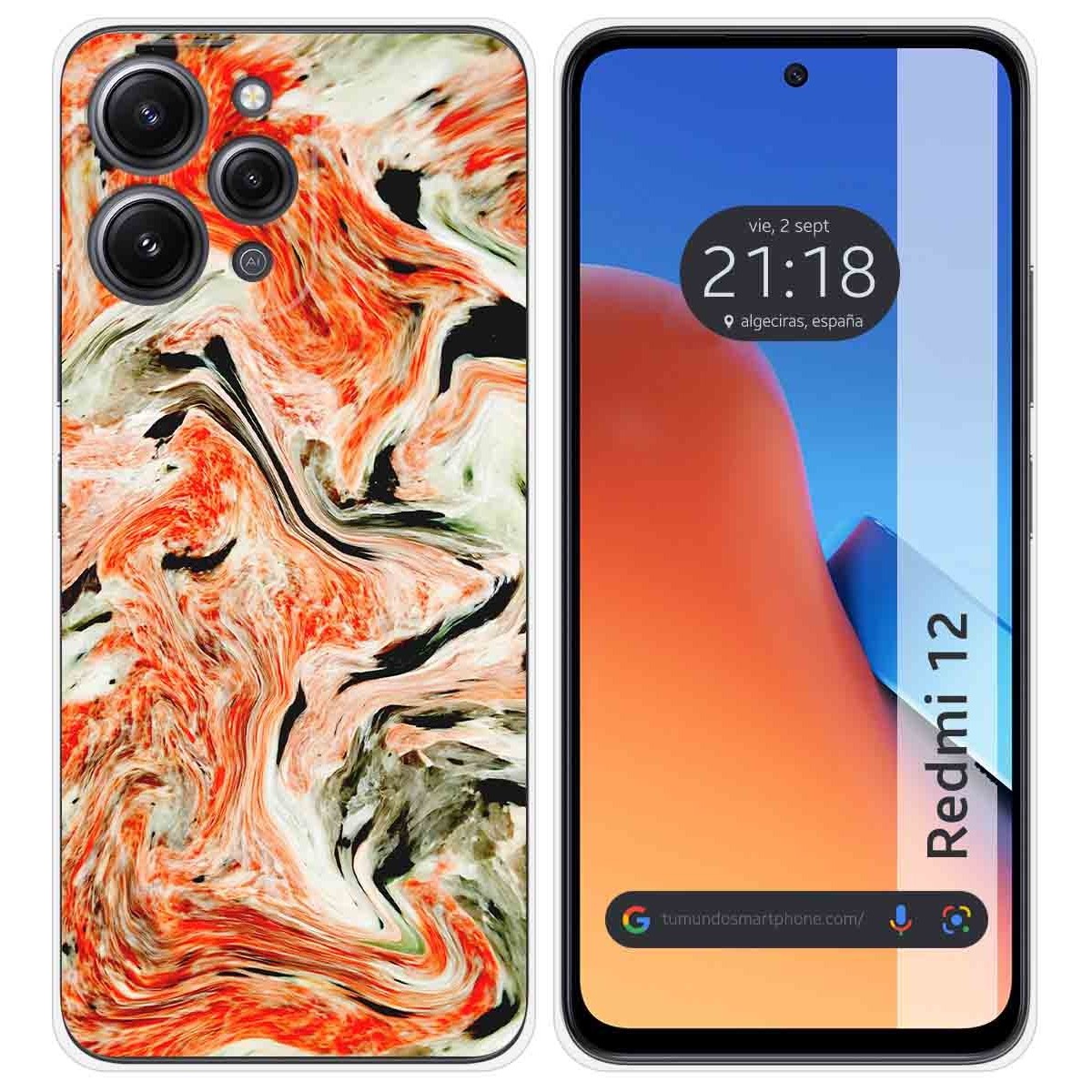 Funda Silicona compatible con Xiaomi Redmi 12 diseño Mármol 12 Dibujos