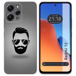 Funda Silicona compatible con Xiaomi Redmi 12 diseño Barba Dibujos