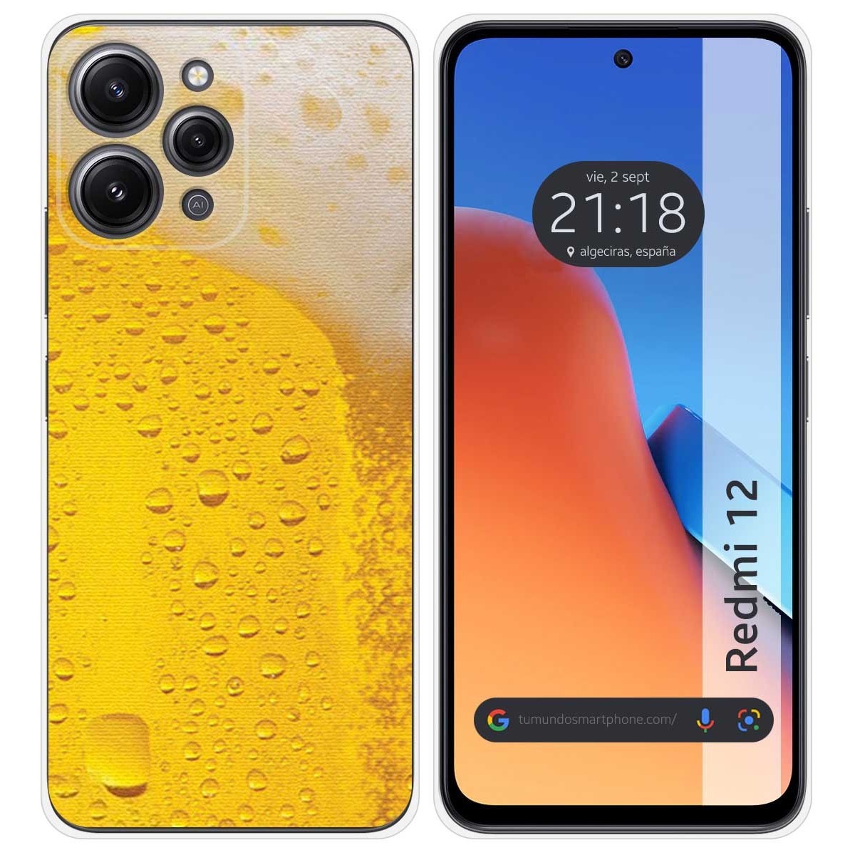 Funda Silicona compatible con Xiaomi Redmi 12 diseño Cerveza Dibujos