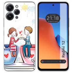 Funda Silicona compatible con Xiaomi Redmi 12 diseño Café Dibujos