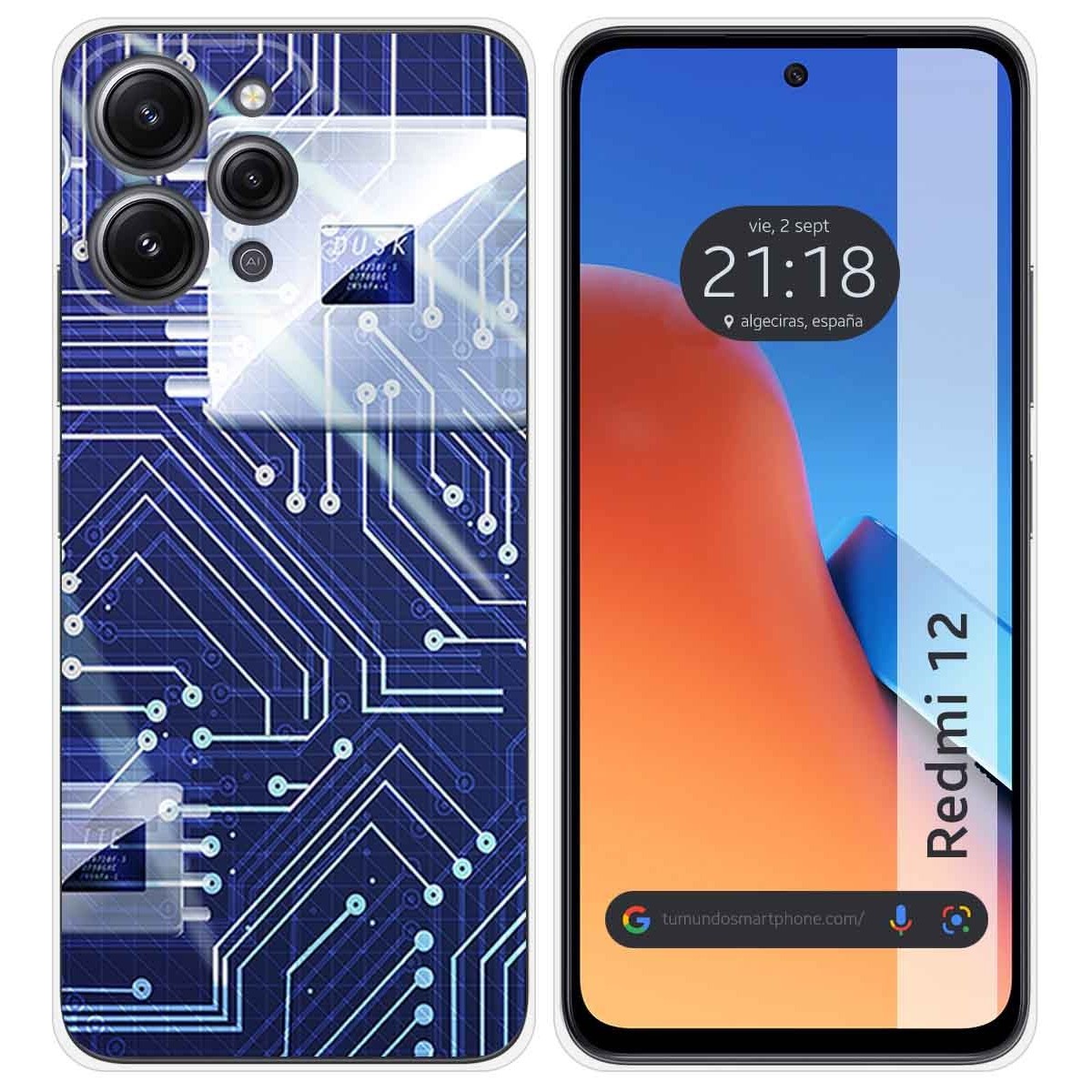 Funda Silicona compatible con Xiaomi Redmi 12 diseño Circuito Dibujos