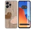Funda Silicona compatible con Xiaomi Redmi 12 diseño Corazones Madera Dibujos