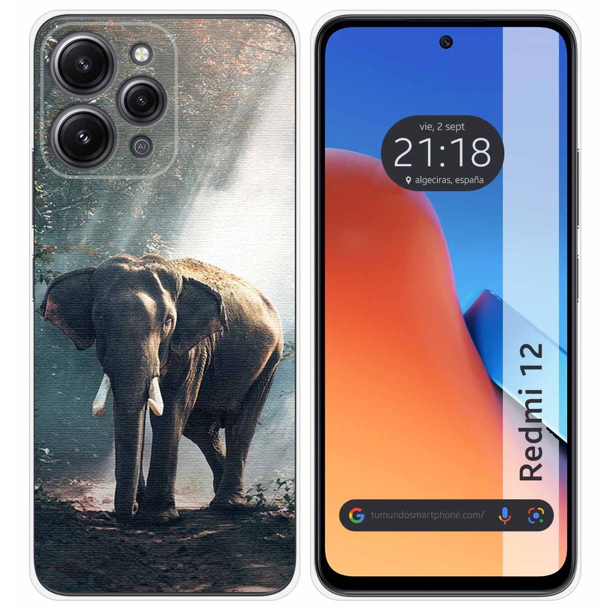 Funda Silicona compatible con Xiaomi Redmi 12 diseño Elefante Dibujos
