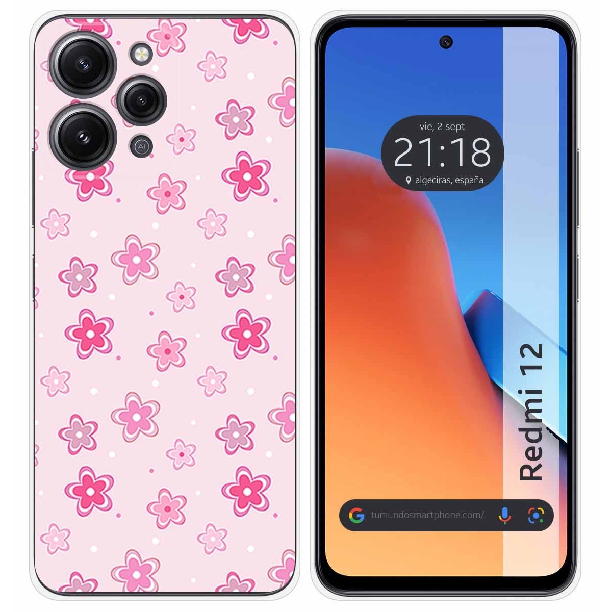Funda Silicona compatible con Xiaomi Redmi 12 diseño Flores Dibujos