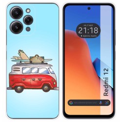 Funda Silicona compatible con Xiaomi Redmi 12 diseño Furgoneta Dibujos