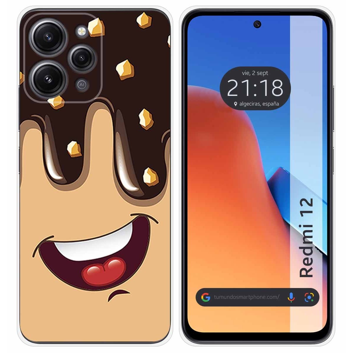 Funda Silicona compatible con Xiaomi Redmi 12 diseño Helado Chocolate Dibujos