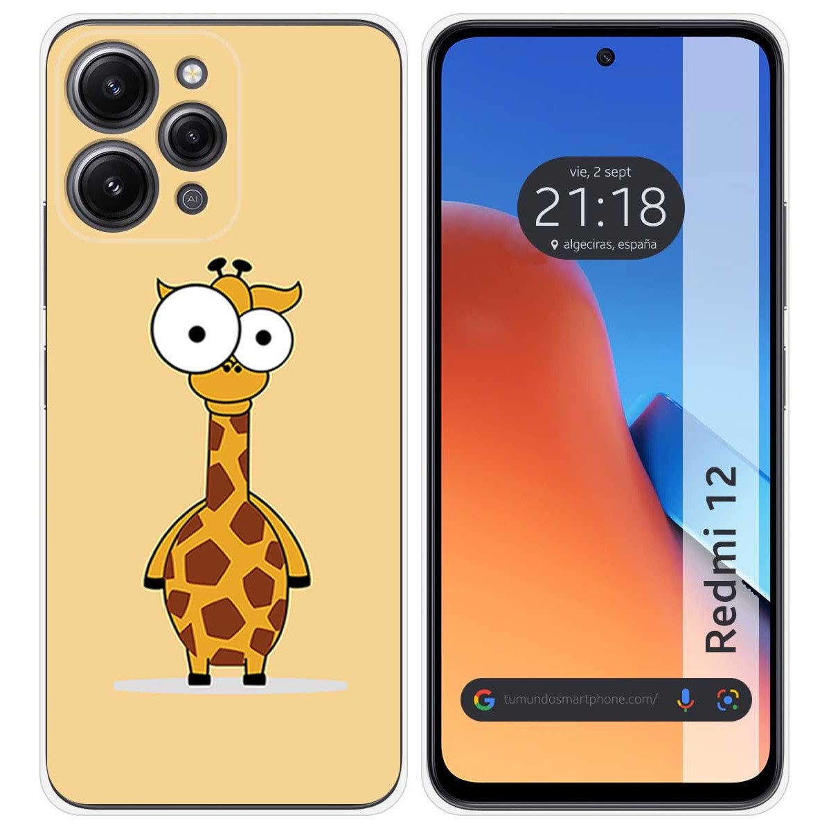 Funda Silicona compatible con Xiaomi Redmi 12 diseño Jirafa Dibujos