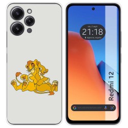 Funda Silicona compatible con Xiaomi Redmi 12 diseño Leones Dibujos