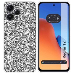 Funda Silicona compatible con Xiaomi Redmi 12 diseño Letras Dibujos