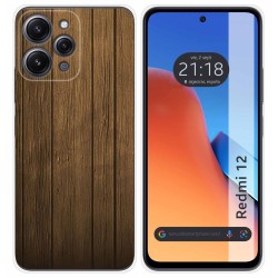 Funda Silicona compatible con Xiaomi Redmi 12 diseño Madera Dibujos