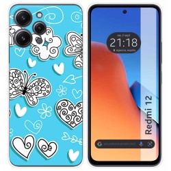 Funda Silicona compatible con Xiaomi Redmi 12 diseño Mariposas Dibujos