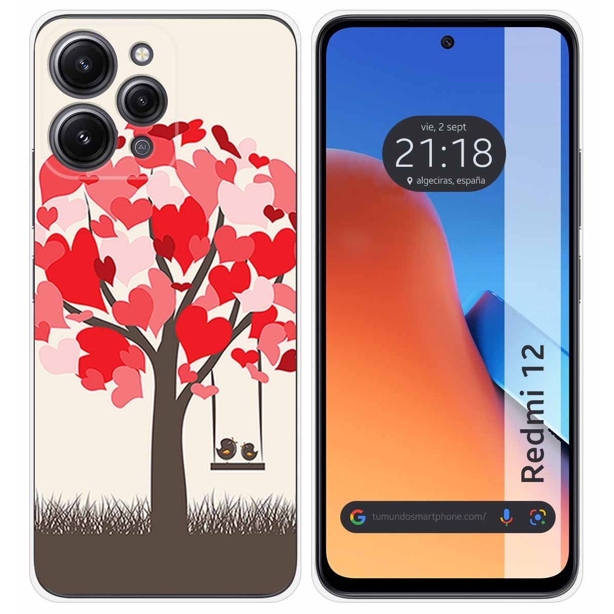Funda Silicona compatible con Xiaomi Redmi 12 diseño Pajaritos Dibujos