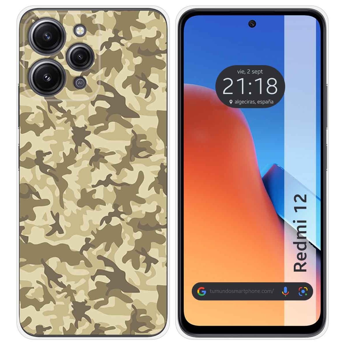 Funda Silicona compatible con Xiaomi Redmi 12 diseño Sand Camuflaje Dibujos