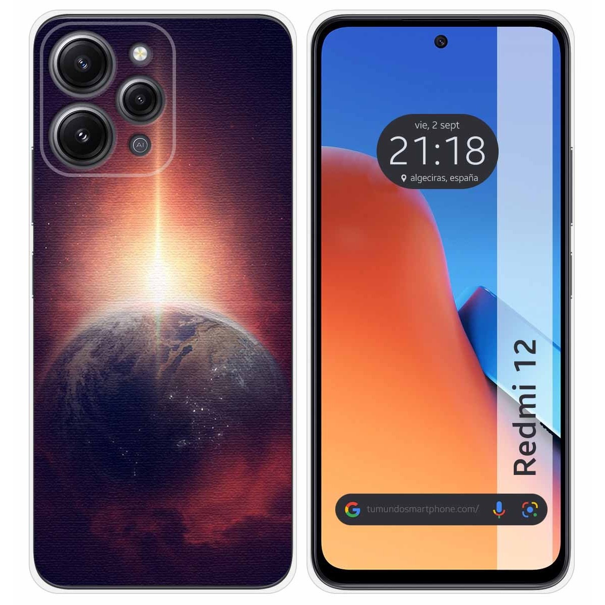 Funda Silicona compatible con Xiaomi Redmi 12 diseño Tierra Dibujos