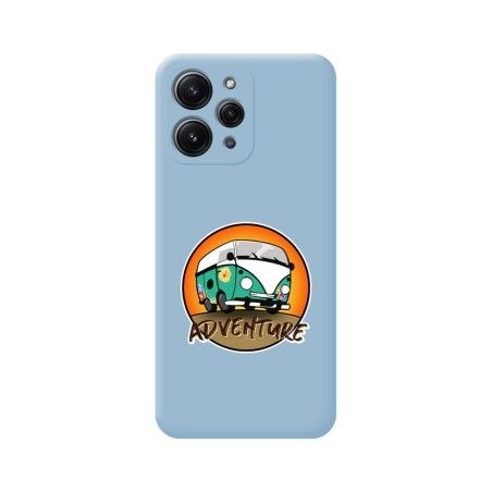 Funda Silicona Líquida Azul compatible con Xiaomi Redmi 12 diseño Adventure Dibujos