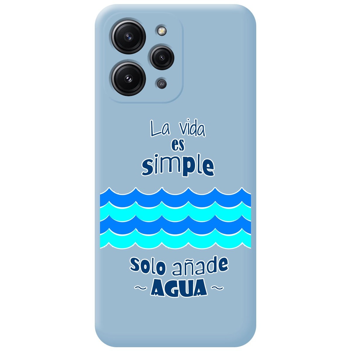 Funda Silicona Líquida Azul compatible con Xiaomi Redmi 12 diseño Agua Dibujos