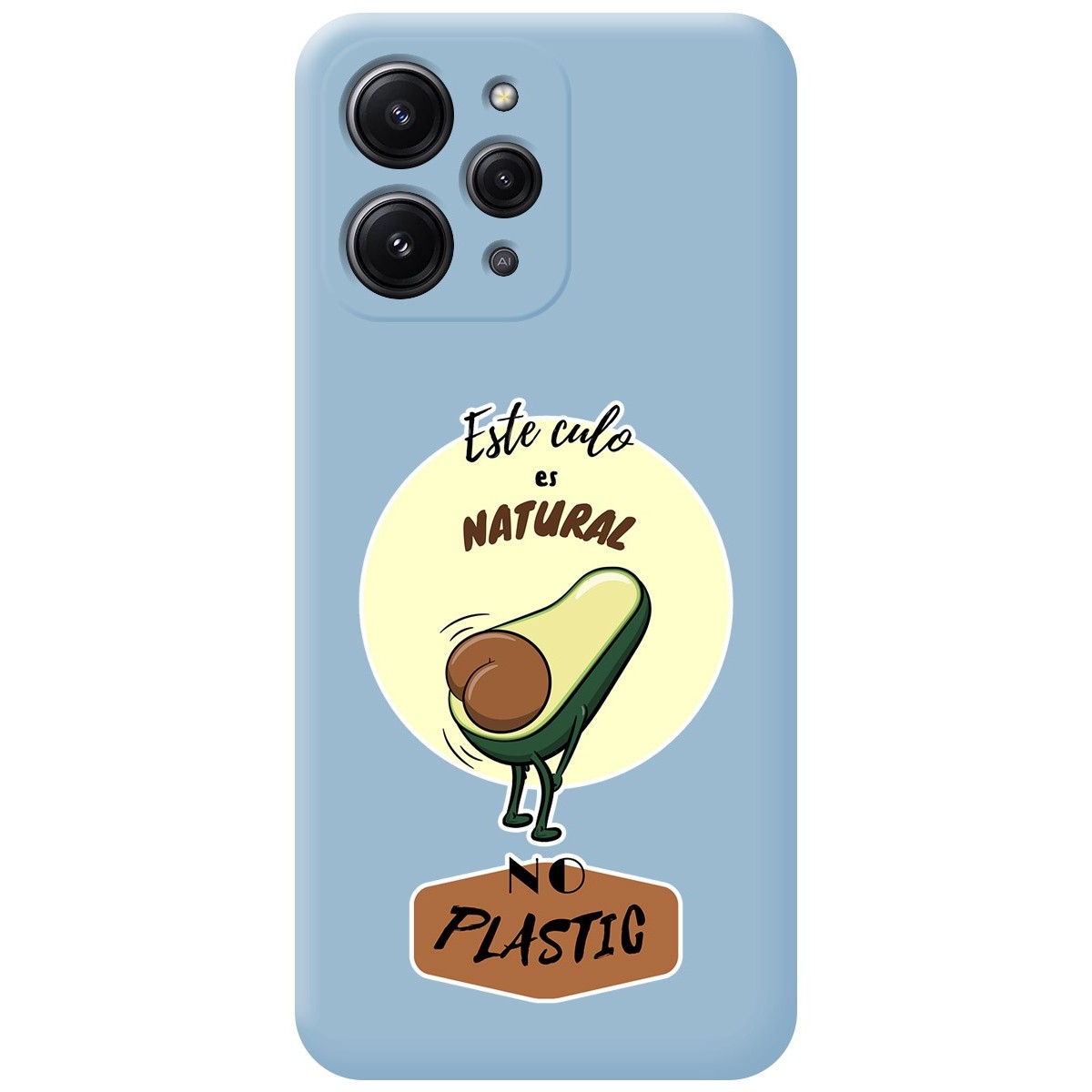 Funda Silicona Líquida Azul compatible con Xiaomi Redmi 12 diseño Culo Natural Dibujos