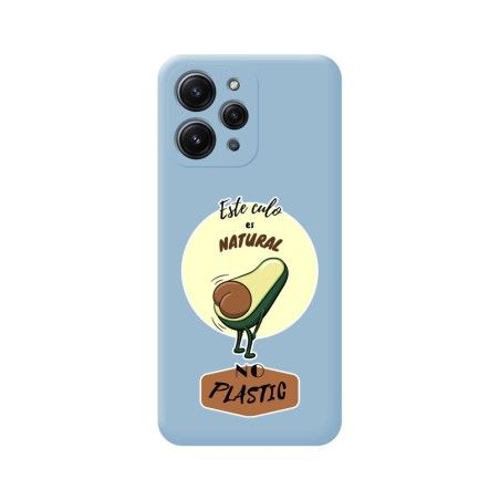 Funda Silicona Líquida Azul compatible con Xiaomi Redmi 12 diseño Culo Natural Dibujos