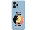 Funda Silicona Líquida Azul compatible con Xiaomi Redmi 12 diseño Hombre Escalada Dibujos