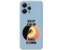 Funda Silicona Líquida Azul compatible con Xiaomi Redmi 12 diseño Mujer Escalada Dibujos