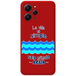 Funda Silicona Líquida Roja compatible con Xiaomi Redmi 12 diseño Agua Dibujos
