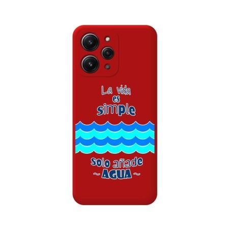 Funda Silicona Líquida Roja compatible con Xiaomi Redmi 12 diseño Agua Dibujos