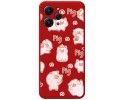 Funda Silicona Líquida Roja compatible con Xiaomi Redmi 12 diseño Cerdos Dibujos