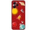 Funda Silicona Líquida Roja compatible con Xiaomi Redmi 12 diseño Espacio Dibujos