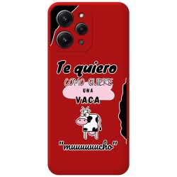 Funda Silicona Líquida Roja compatible con Xiaomi Redmi 12 diseño Vaca Dibujos