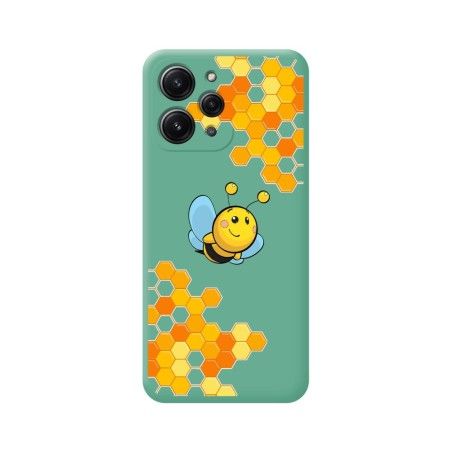 Funda Silicona Líquida Verde compatible con Xiaomi Redmi 12 diseño Abeja Dibujos