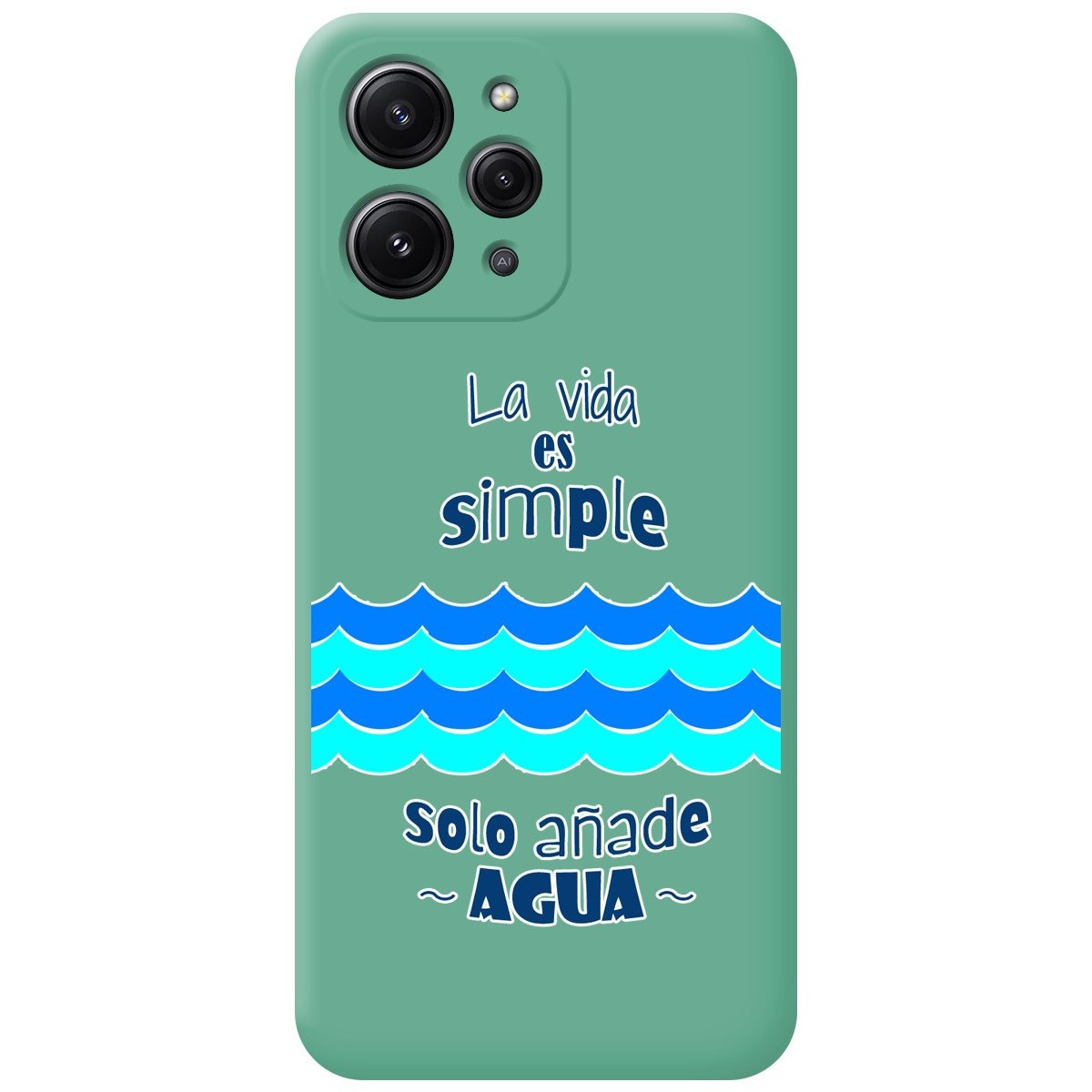 Funda Silicona Líquida Verde compatible con Xiaomi Redmi 12 diseño Agua Dibujos