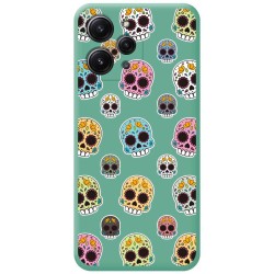 Funda Silicona Líquida Verde compatible con Xiaomi Redmi 12 diseño Catrina Dibujos