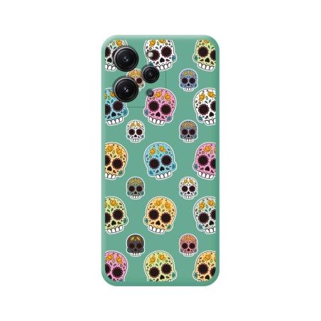 Funda Silicona Líquida Verde compatible con Xiaomi Redmi 12 diseño Catrina Dibujos