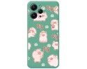Funda Silicona Líquida Verde compatible con Xiaomi Redmi 12 diseño Cerdos Dibujos