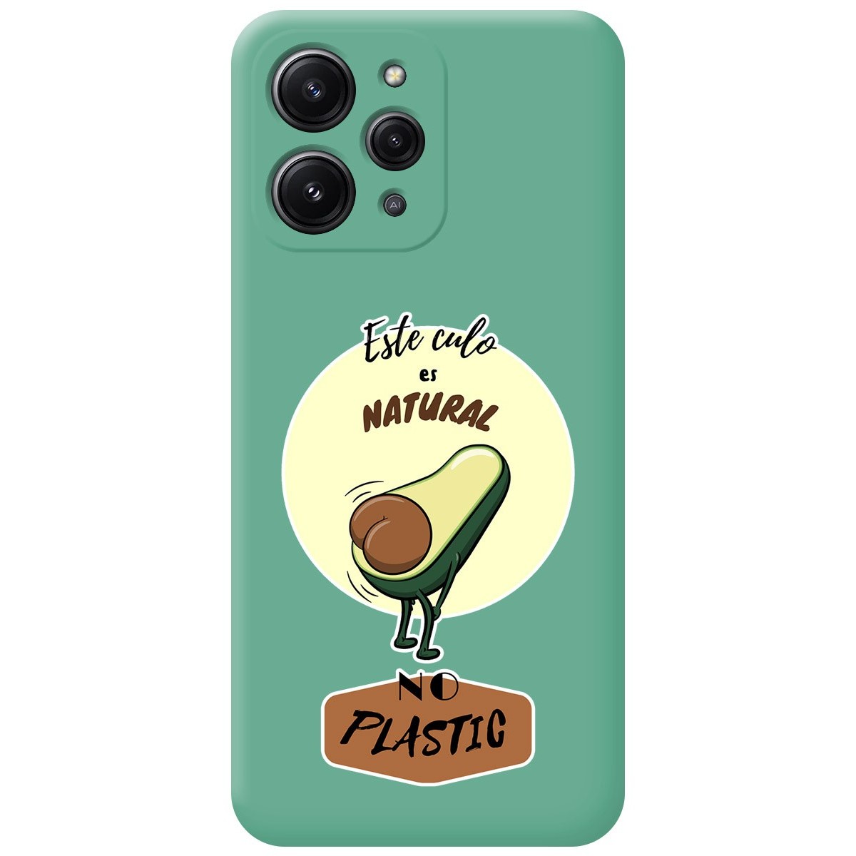 Funda Silicona Líquida Verde compatible con Xiaomi Redmi 12 diseño Culo Natural Dibujos