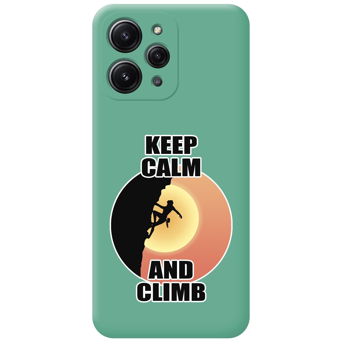 Funda Silicona Líquida Verde compatible con Xiaomi Redmi 12 diseño Mujer Escalada Dibujos