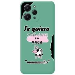 Funda Silicona Líquida Verde compatible con Xiaomi Redmi 12 diseño Vaca Dibujos