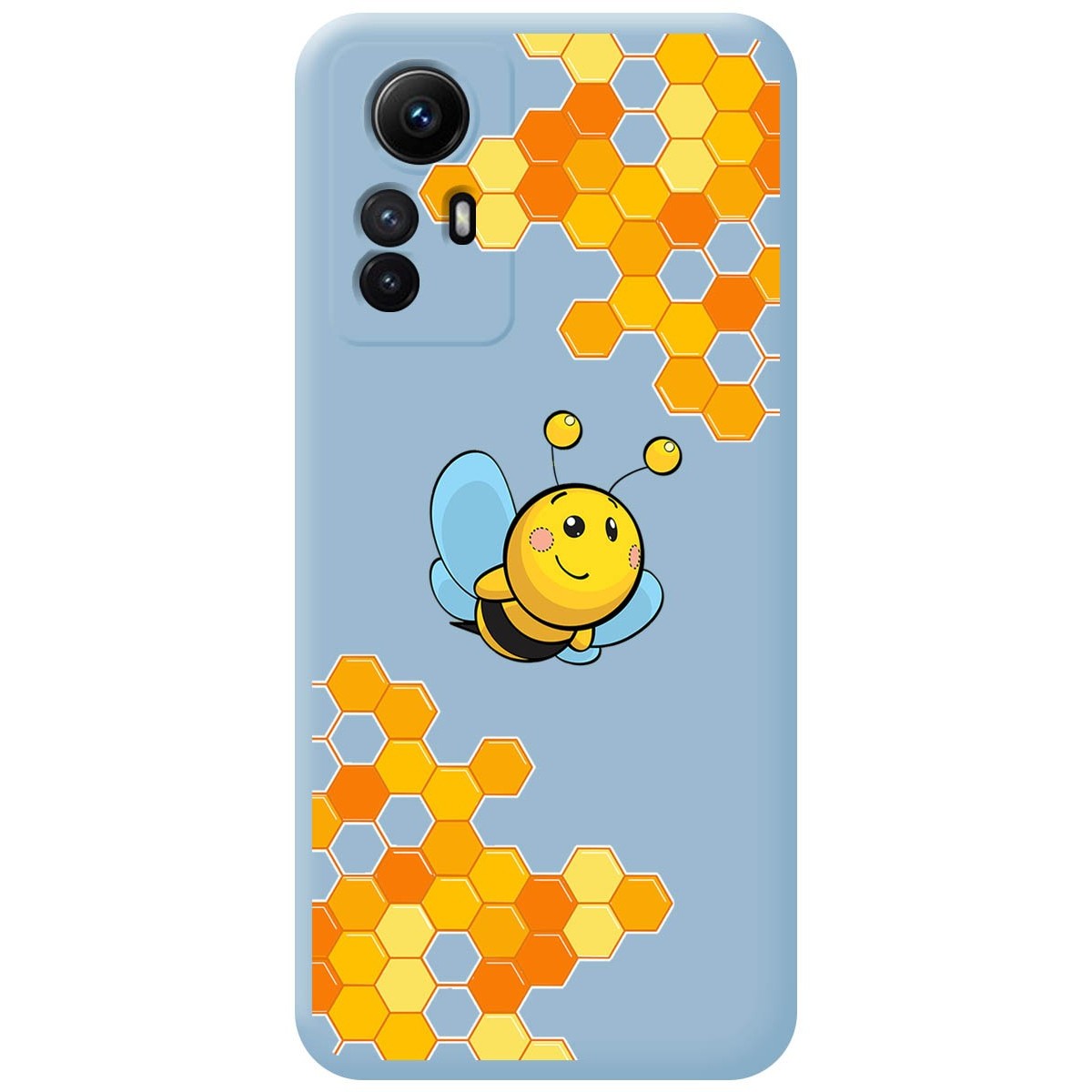 Funda Silicona Líquida Azul compatible con Xiaomi Redmi Note 12S diseño Abeja Dibujos