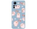Funda Silicona Líquida Azul compatible con Xiaomi Redmi Note 12S diseño Cerdos Dibujos
